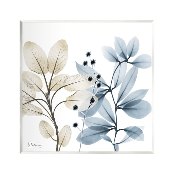 Stupell Industries Blue & Beige Plants Botanical & Floral Painting Unframed Art Print Wall Art, 12 x 12