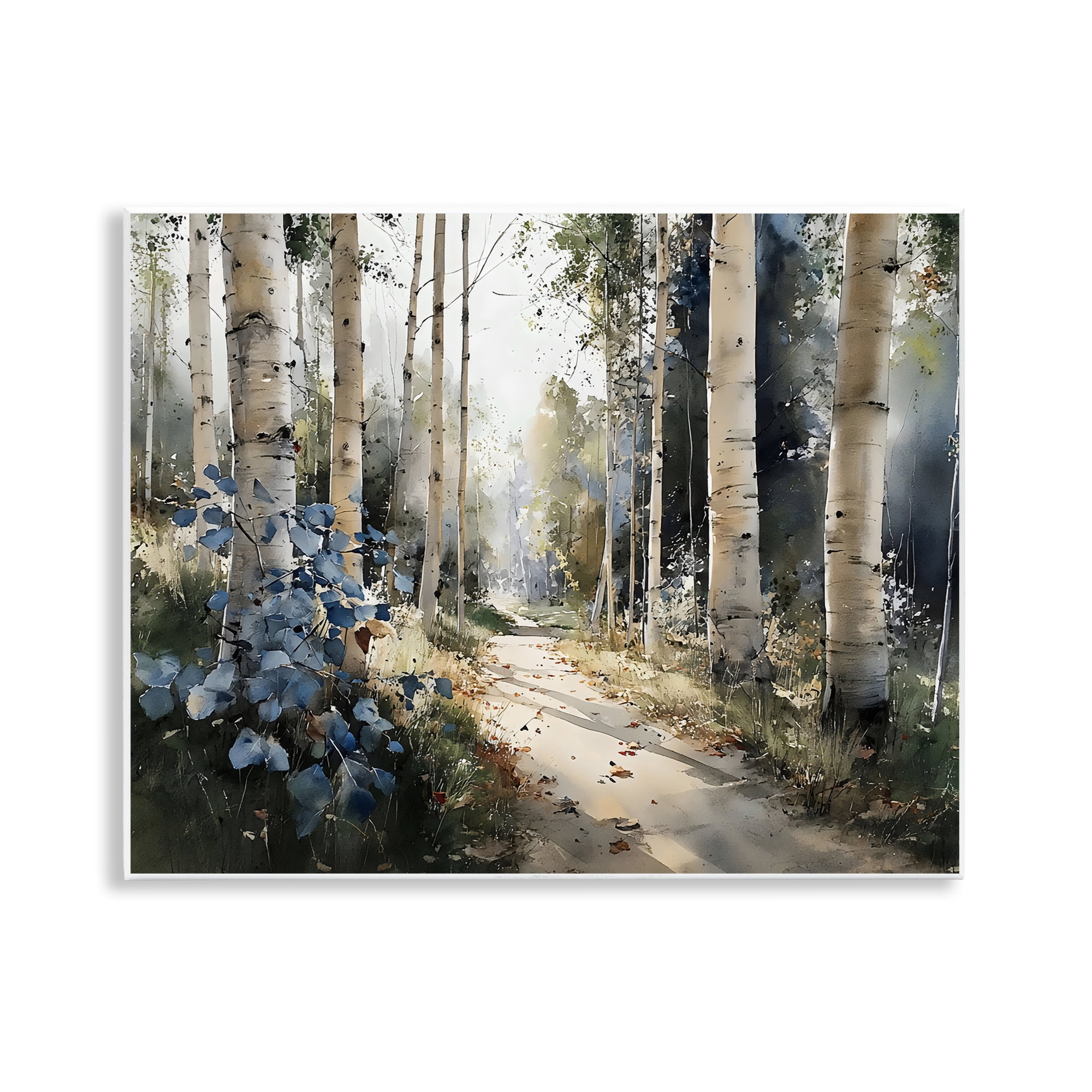 Stupell Industries Blue Birch Sunlit Forest Wall Plaque Art, design by Franklyn Gregory