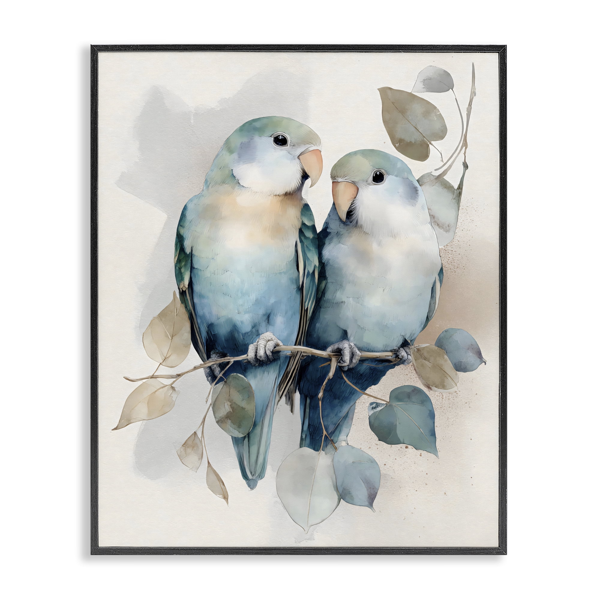 Stupell Industries Blue Bird Lovers Black Framed Giclee Art, design by Franklyn Gregory