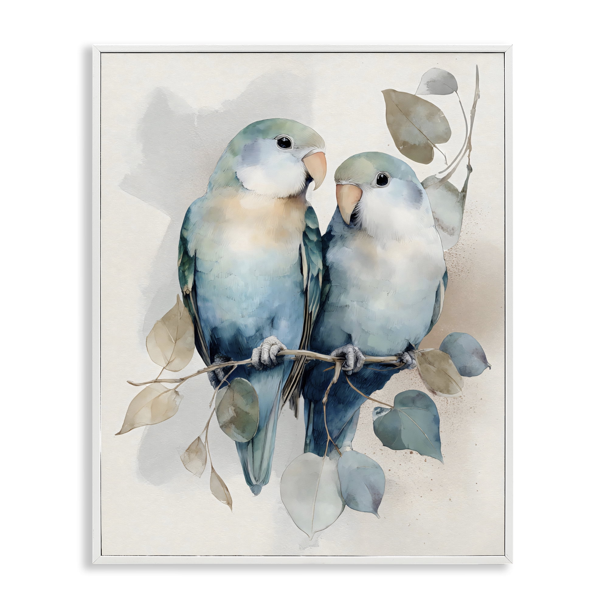 Stupell Industries Blue Bird Lovers White Framed Giclee Art, design by Franklyn Gregory