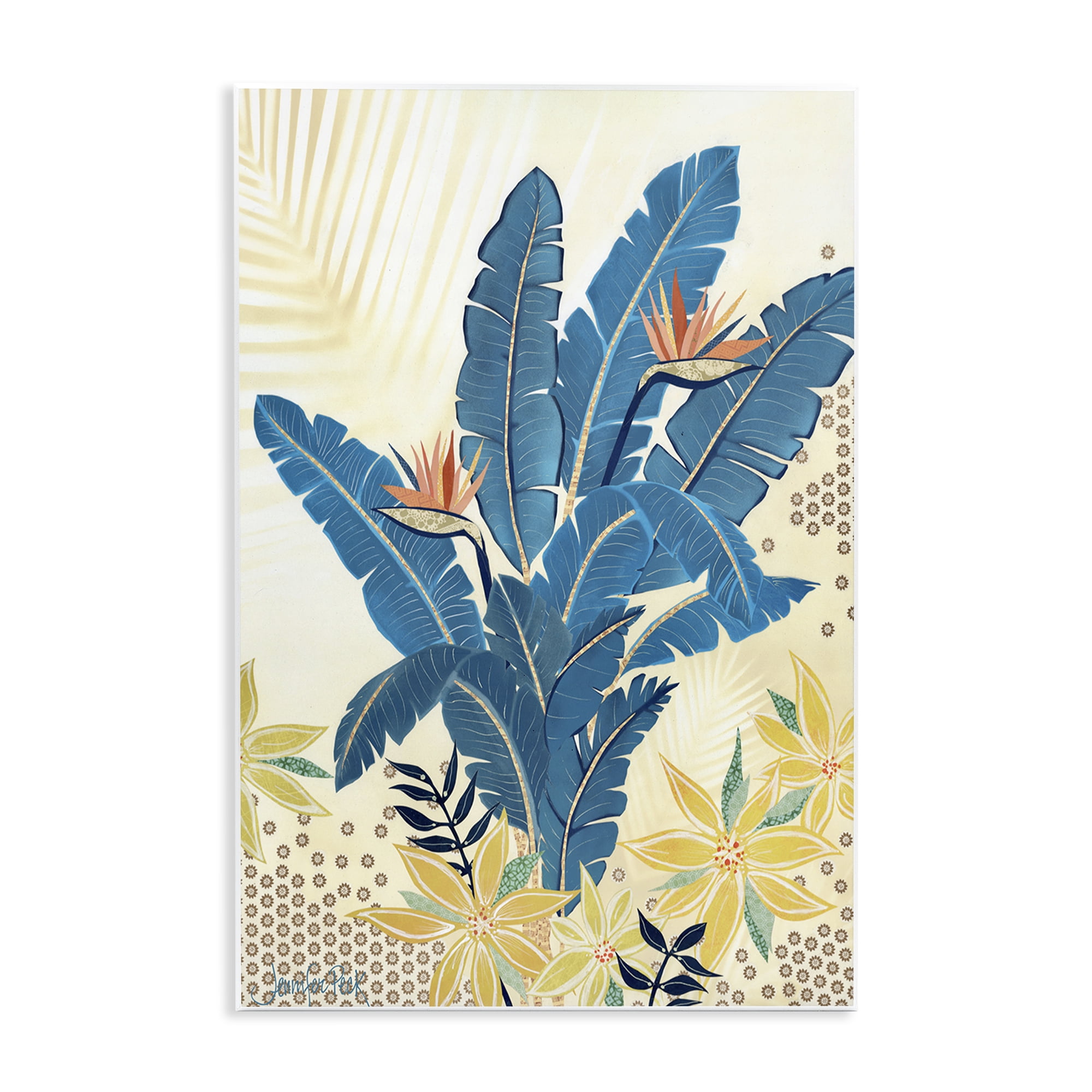 Stupell Industries Blue Birds Of Paradise Botanical & Floral Painting Unframed Art Print Wall Art, 10 x 15