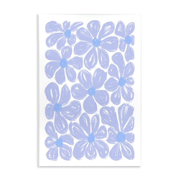 Stupell Industries Blue Blooms Patterned Floral Painting Unframed Art Print Wall Art, 10 x 15