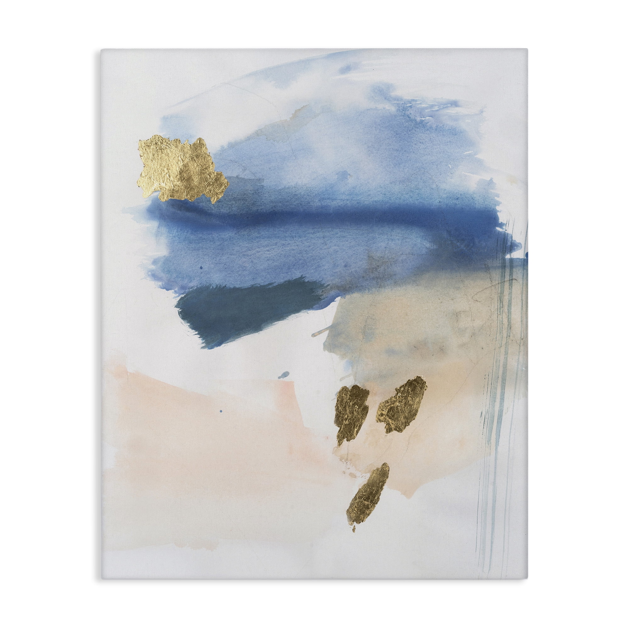 Stupell Industries Blue & Blush Ombre Abstract Painting Gallery Wrapped Canvas Art Print Wall Art, 16 x 20