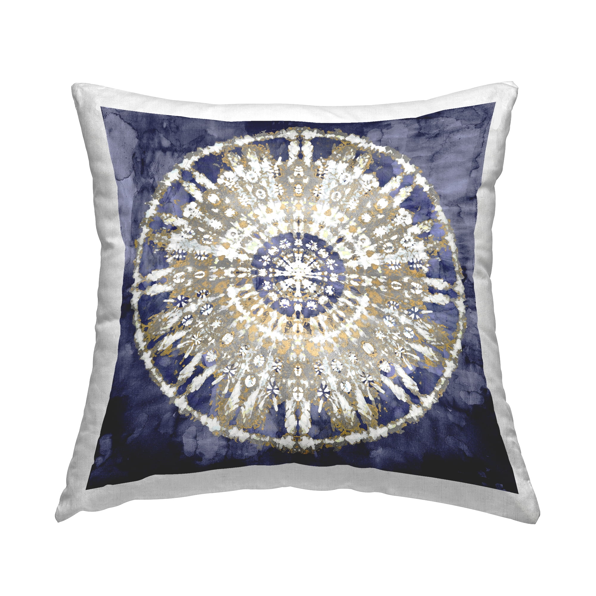 Stupell Industries Blue Boho Medallion Pattern Printed Throw Pillow Design by Ellie Roberts