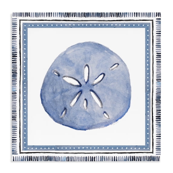 Stupell Industries Coastal Blue Bordered Sand Dollar Canvas Art, 17 x 17, by Lanie Loreth