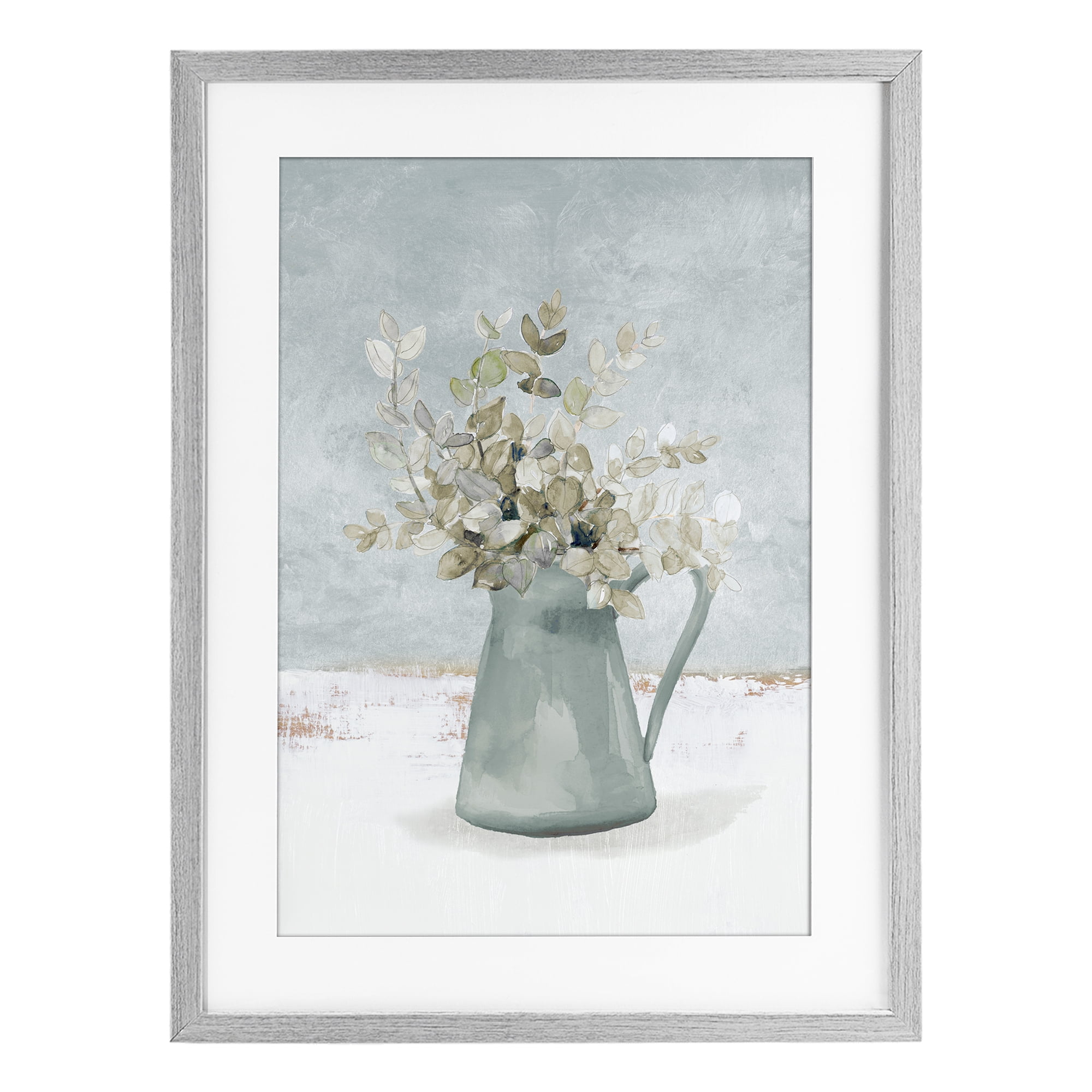 Stupell Industries Blue Botanical Arrangement Gray Framed Print Under Glass, design by Lanie Loreth