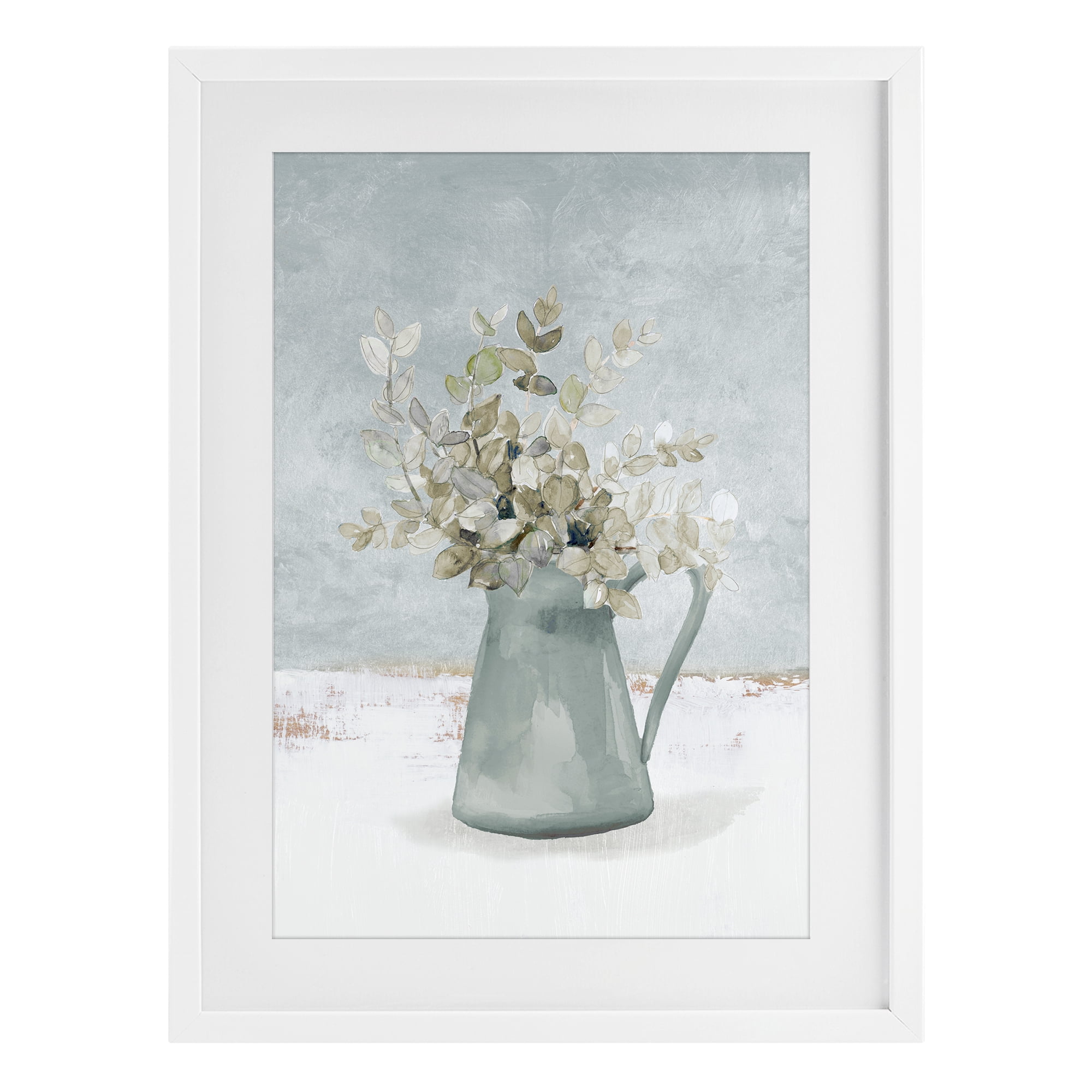 Stupell Industries Blue Botanical Arrangement White Framed Print Under Glass, design by Lanie Loreth