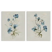 Stupell Industries Blue Botanical Herbs Floral Painting Wrapped Canvas Canvas Art Print Wall Art, 16 x 20, Set of 2