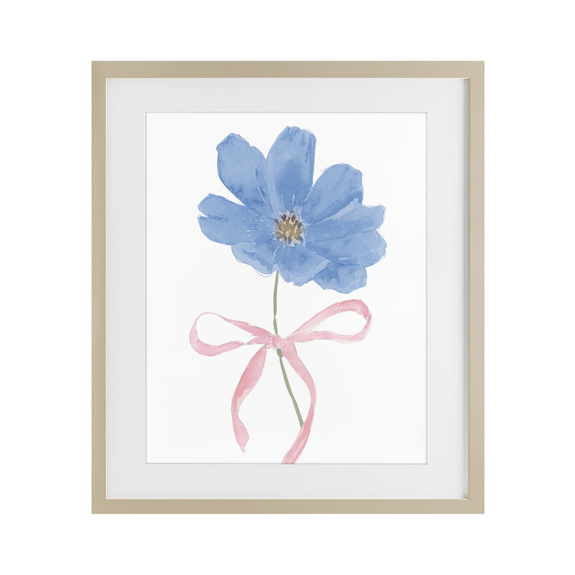 Stupell Industries Blue Bow Bloom Birch Framed Print Under Glass, design by Lucille Price