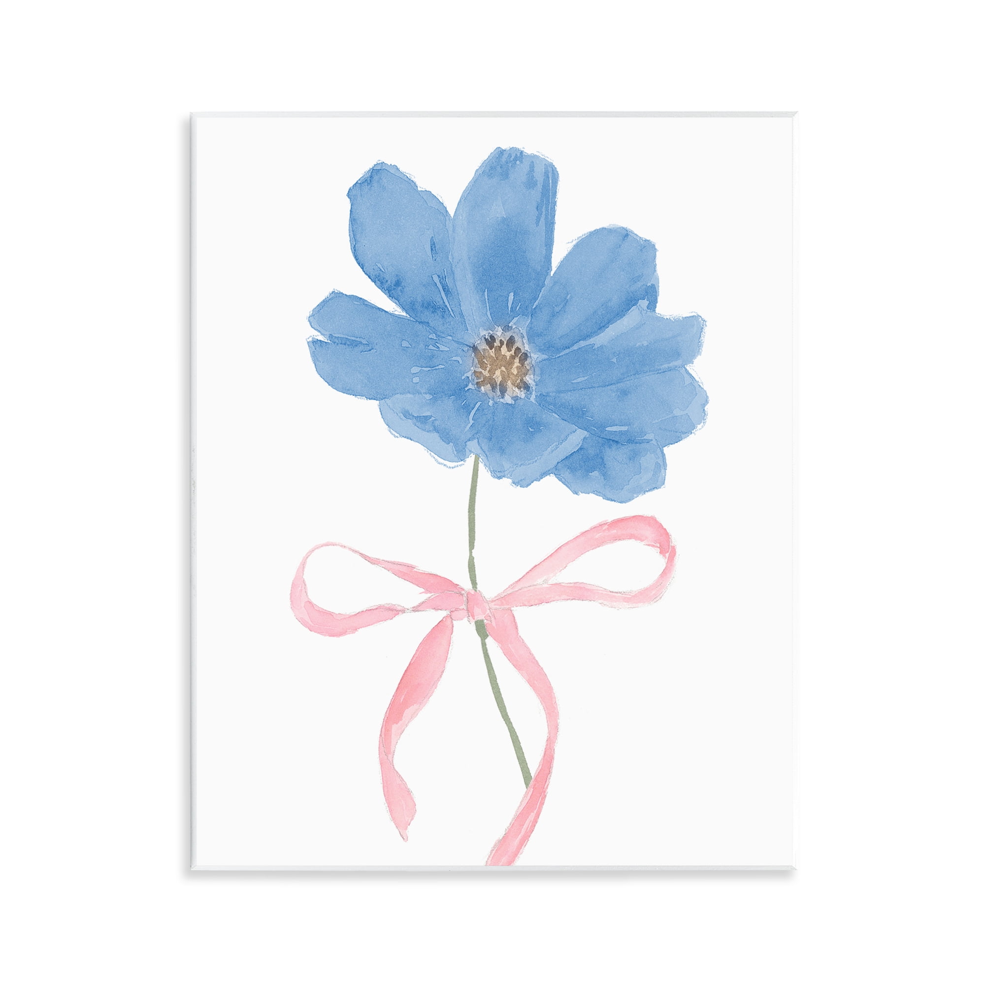 Stupell Industries Blue Bow Bloom Wall Plaque Art, design by Lucille Price