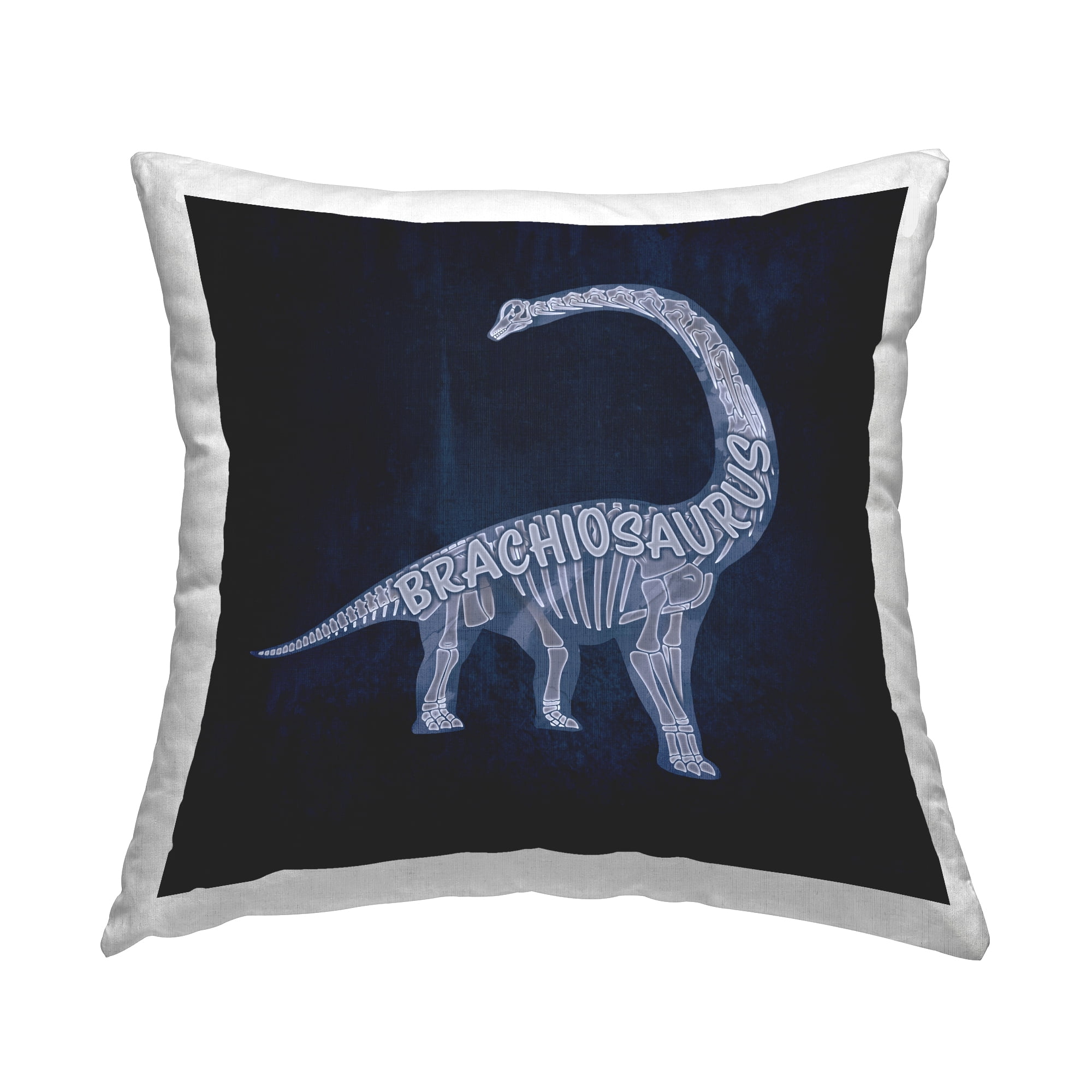 Stupell Industries Blue Brachiosaurus X-Ray Decorative Printed Throw Pillow, 18 x 18