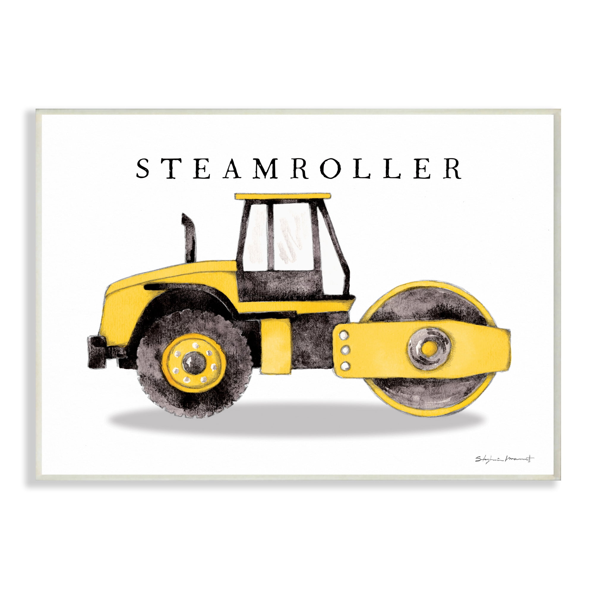 Stupell Industries Blue Bulldozer Machine Classic Construction Truck Transportation Painting Unframed Art Print Wall Art, 13 x 19