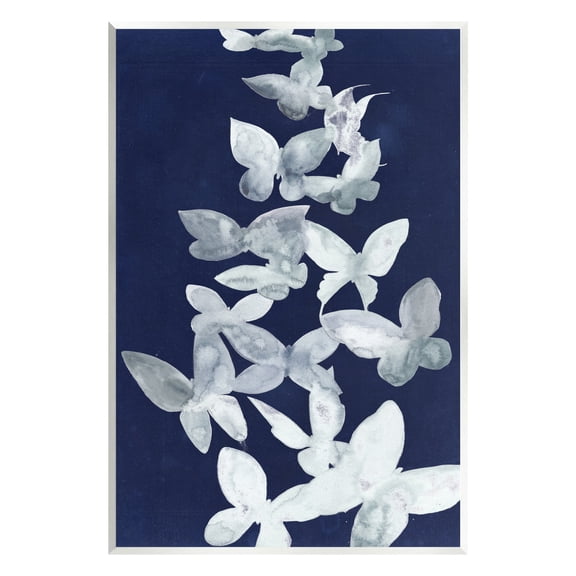 Stupell Industries Blue Butterflies Abstraction Animals & Insects Painting Unframed Art Print Wall Art