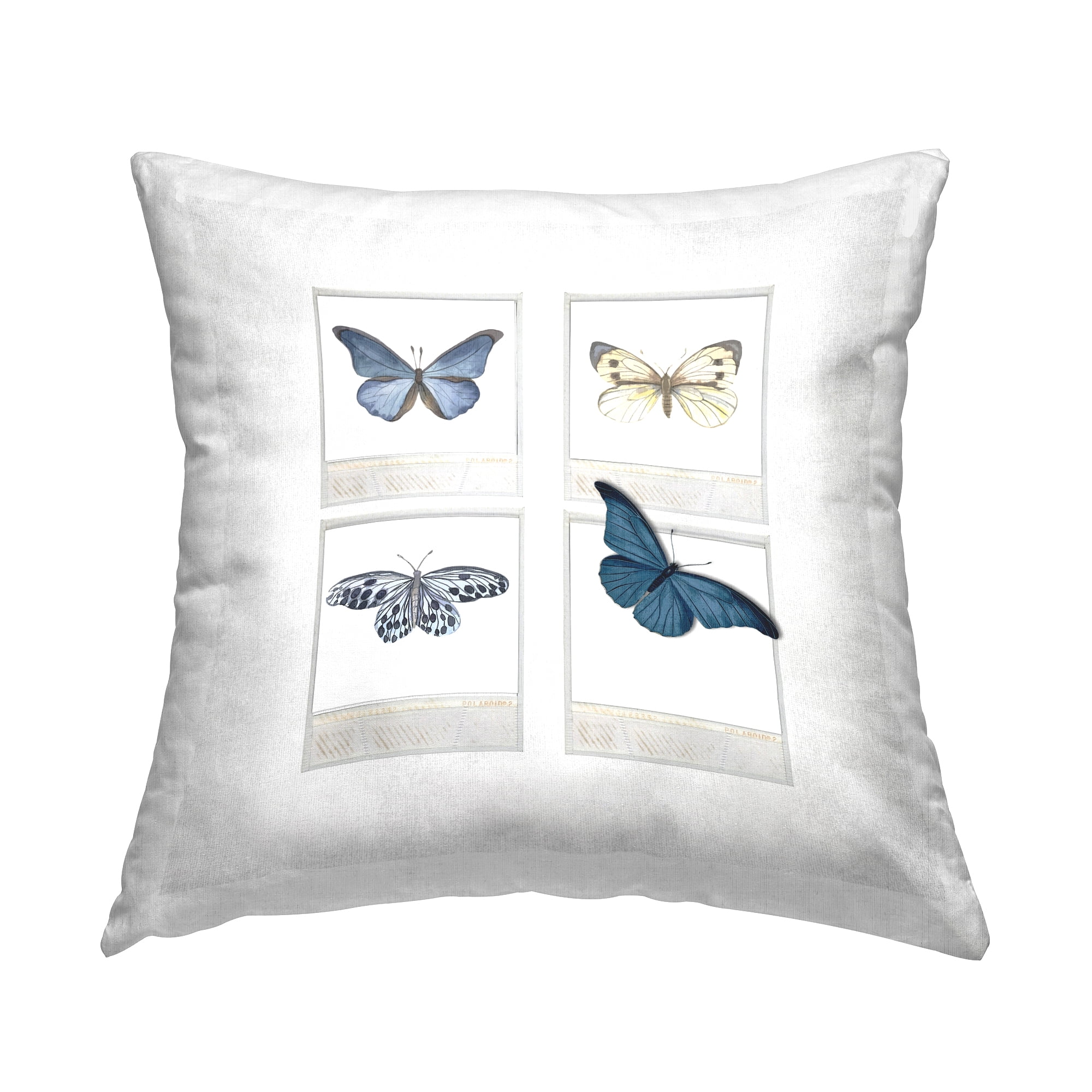 Stupell Industries Blue Butterflies Vintage Film Printed Throw Pillow Design by Karen Smith