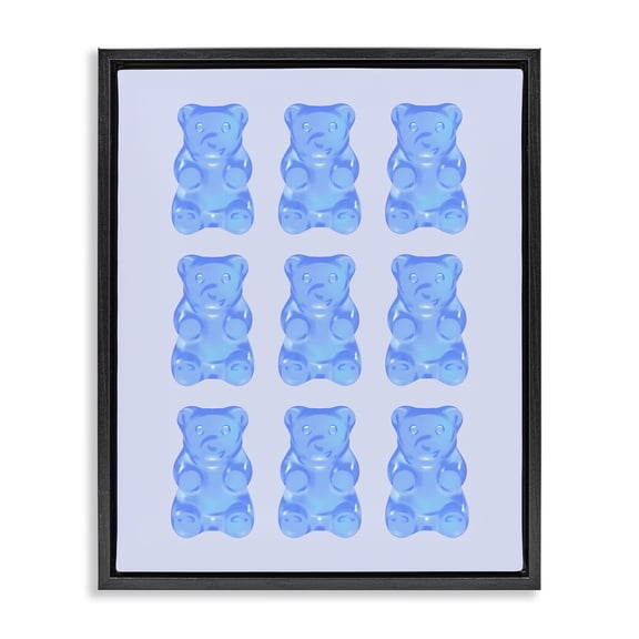 Stupell Industries Blue Candy Bears Food & Beverage Painting Black Floater Framed Canvas Art Print Wall Art, 25 x 31