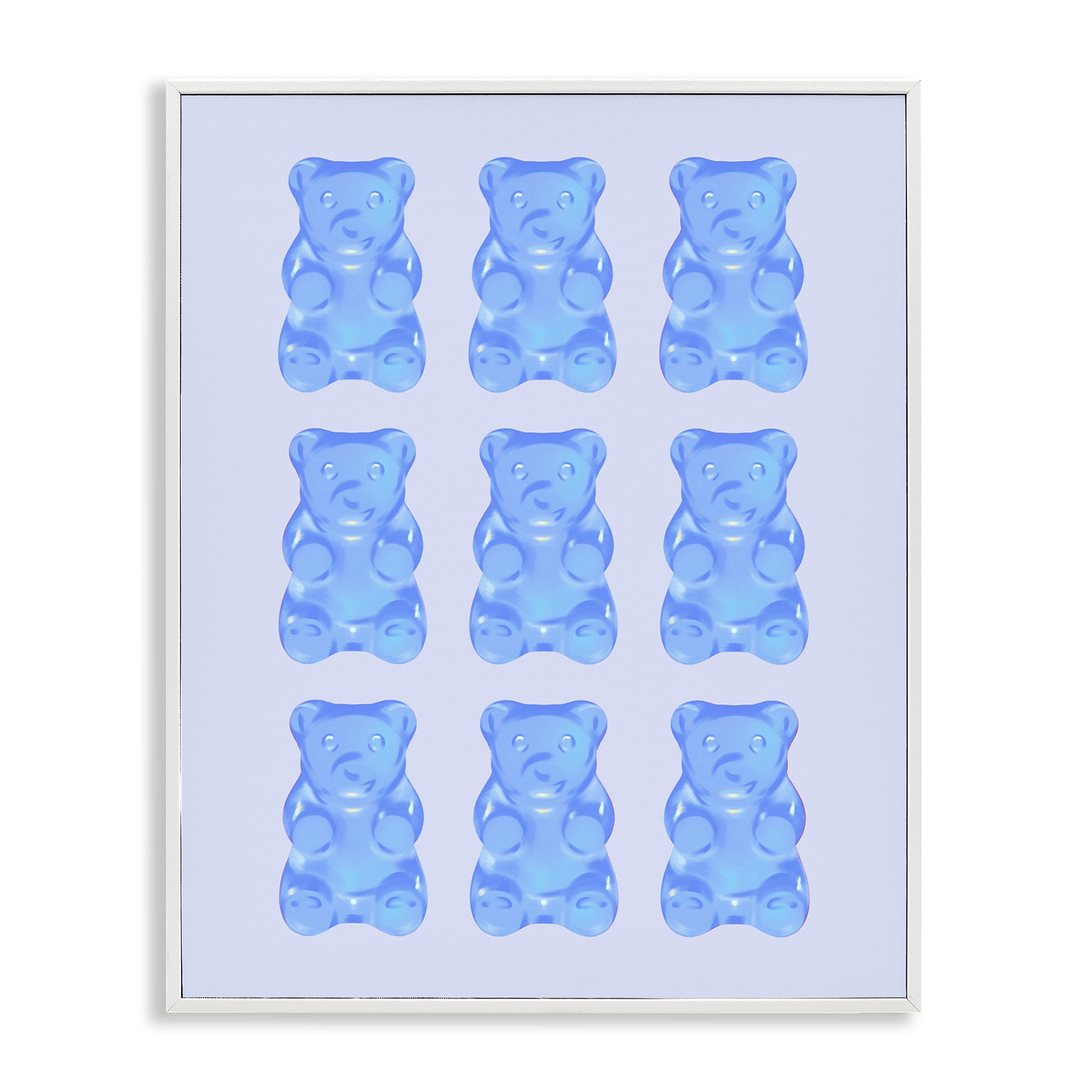 Stupell Industries Blue Candy Bears Food & Beverage Painting White Framed Art Print Wall Art, 16 x 20
