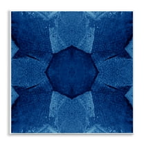 Stupell Industries Blue Centric Pattern Abstract Painting Unframed Art Print Wall Art, 12 x 12