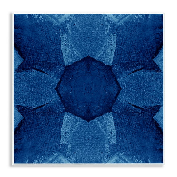 Stupell Industries Blue Centric Pattern Abstract Painting Unframed Art Print Wall Art, 12 x 12