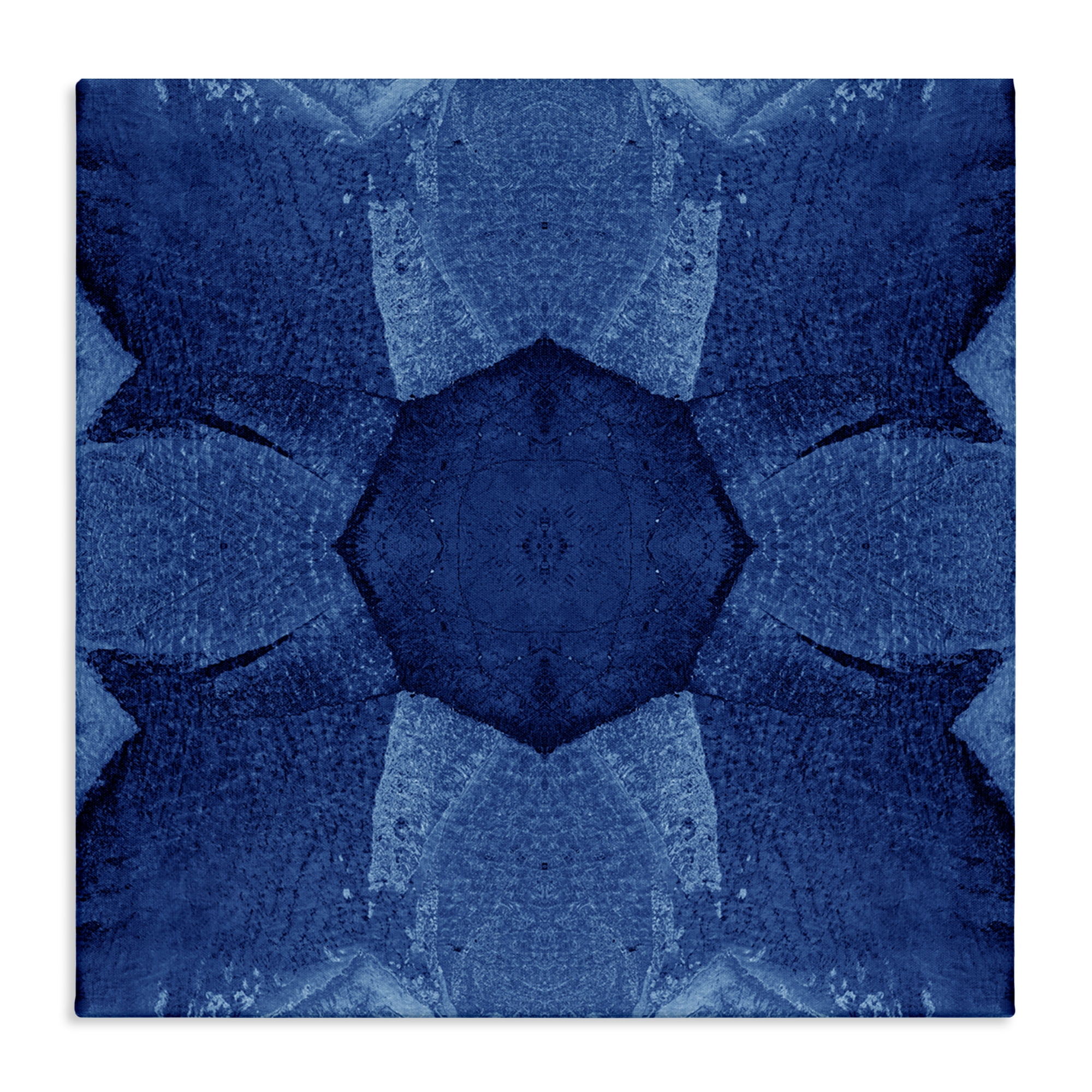 Stupell Industries Blue Centric Pattern Abstract Painting Wrapped Canvas Art Print Wall Art, 17 x 17