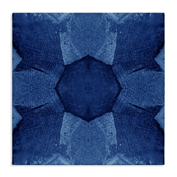 Stupell Industries Blue Centric Pattern Abstract Painting Wrapped Canvas Art Print Wall Art, 17 x 17