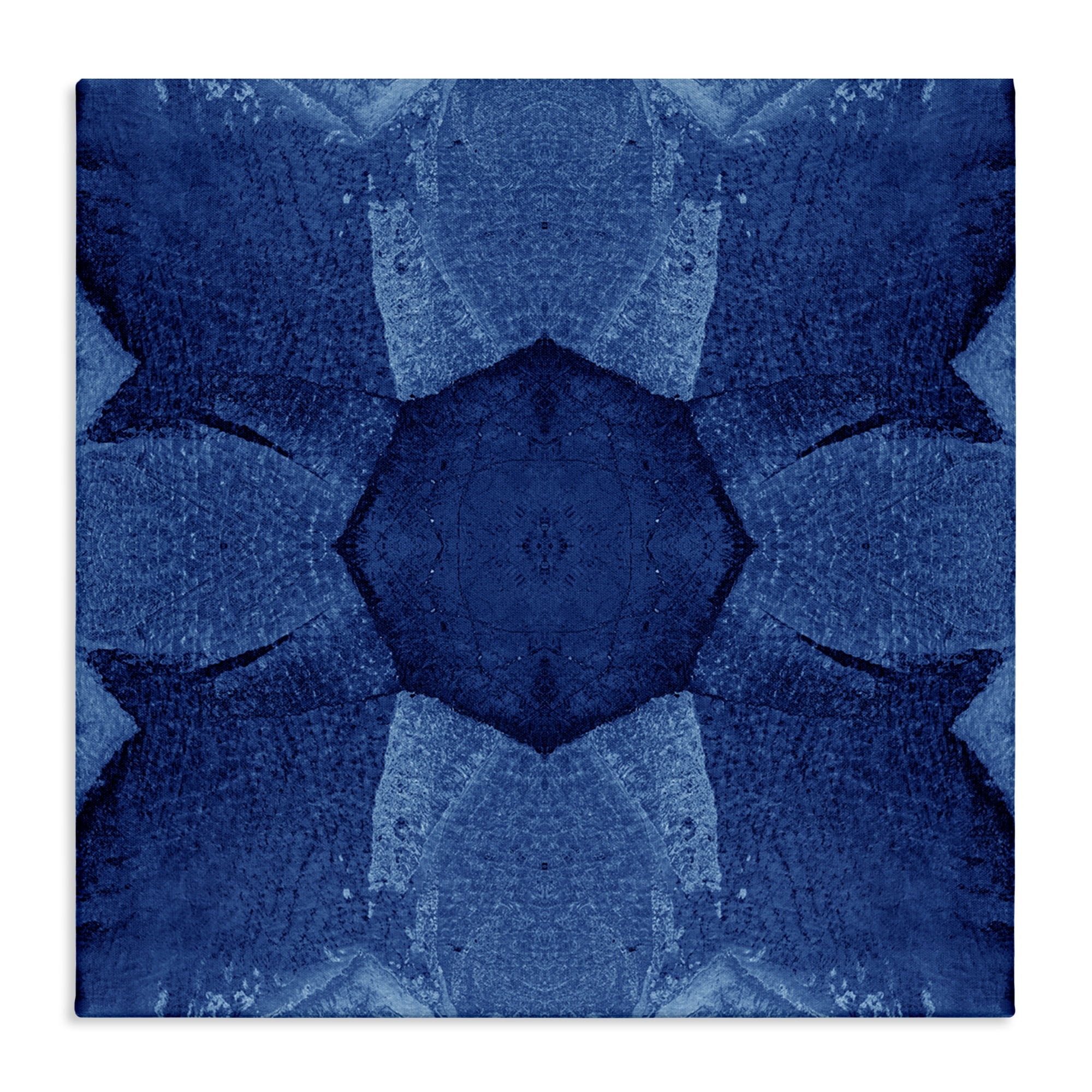 Stupell Industries Blue Centric Pattern Abstract Painting Wrapped Canvas Art Print Wall Art, 36 x 36