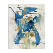 Stupell Industries Blue Chaotic Splash Abstract Painting Gallery Wrapped Canvas Art Print Wall Art, 16 x 20