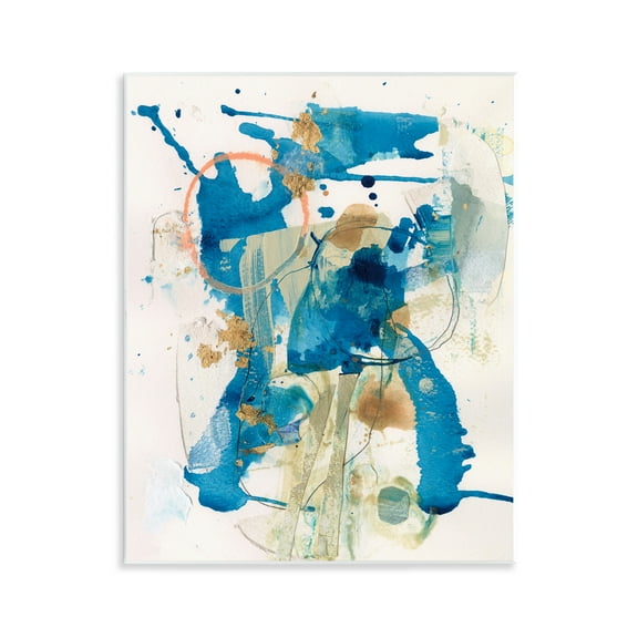 Stupell Industries Blue Chaotic Splash Abstract Painting Unframed Art Print Wall Art, 11 x 14