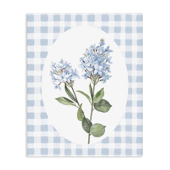 Stupell Industries Shabby Chic Blue Checkered Blooms Canvas Art, 36 x 48, by Lanie Loreth