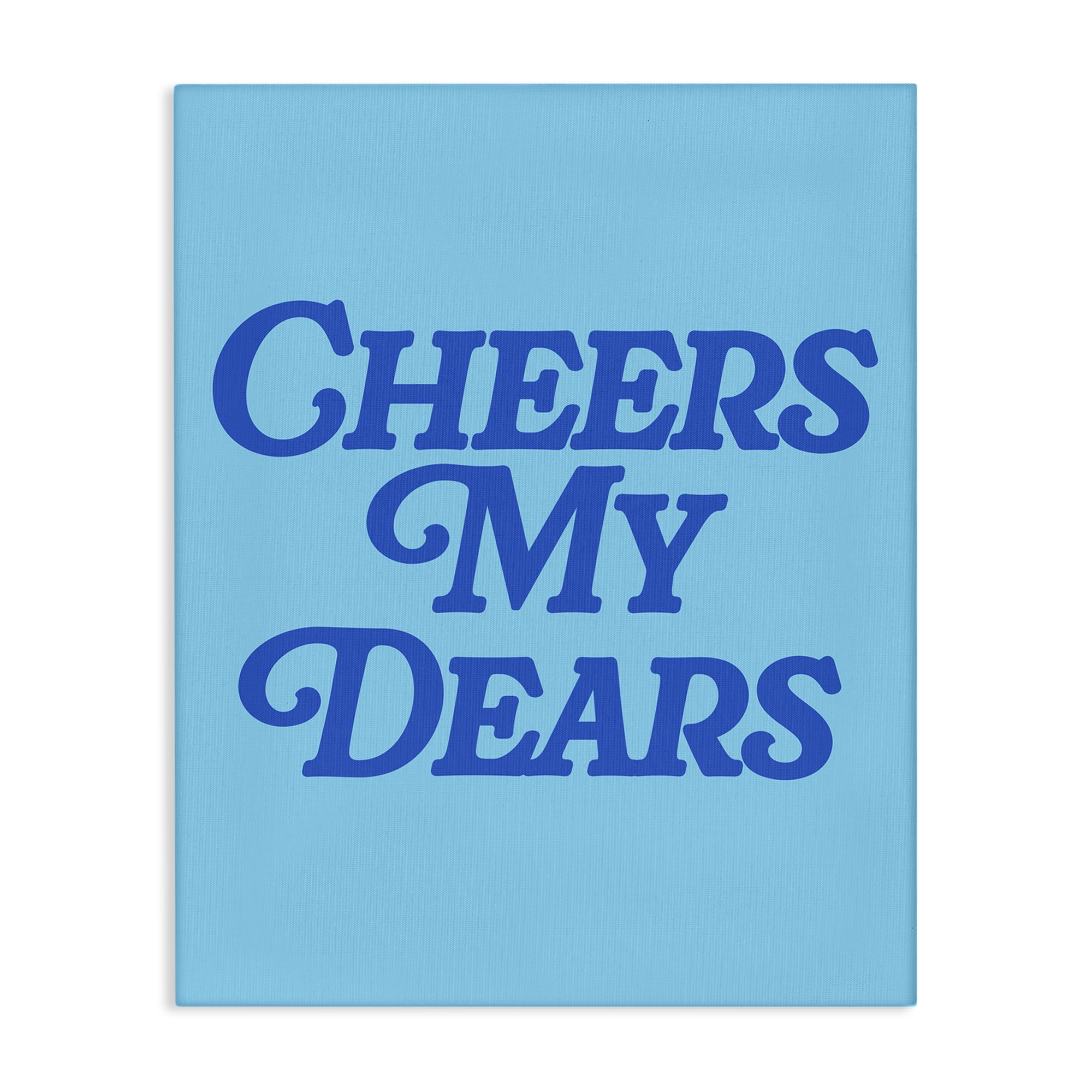Stupell Industries Blue Cheers My Dears Food & Beverage Painting Wrapped Canvas Art Print Wall Art, 24 x 30