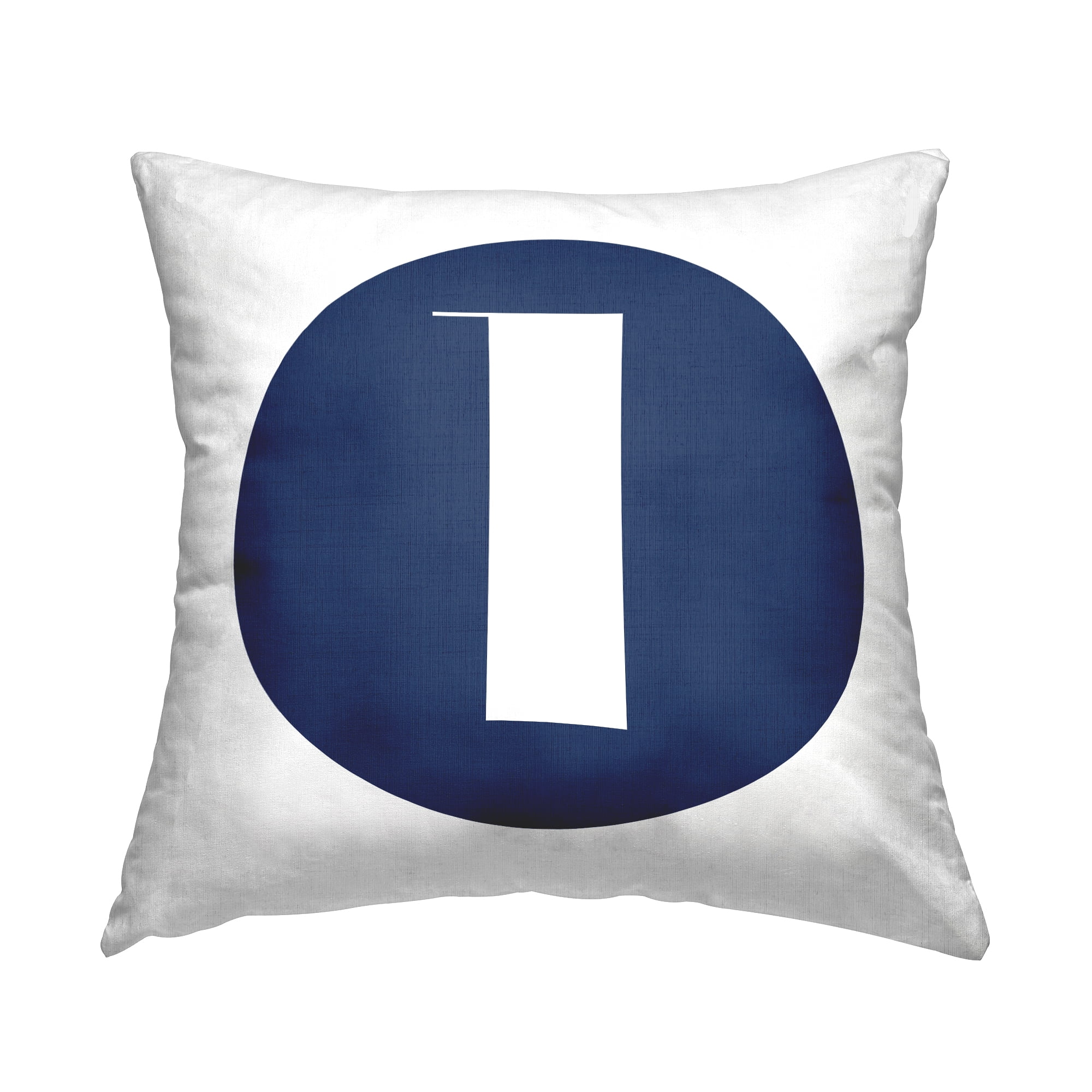 Stupell Industries Blue Circle Letter L Square Decorative Printed Throw Pillow, 18 x 18