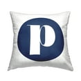 thumbnail image 1 of Stupell Industries Blue Circle Letter P Square Decorative Printed Throw Pillow, 18 x 18, 1 of 4