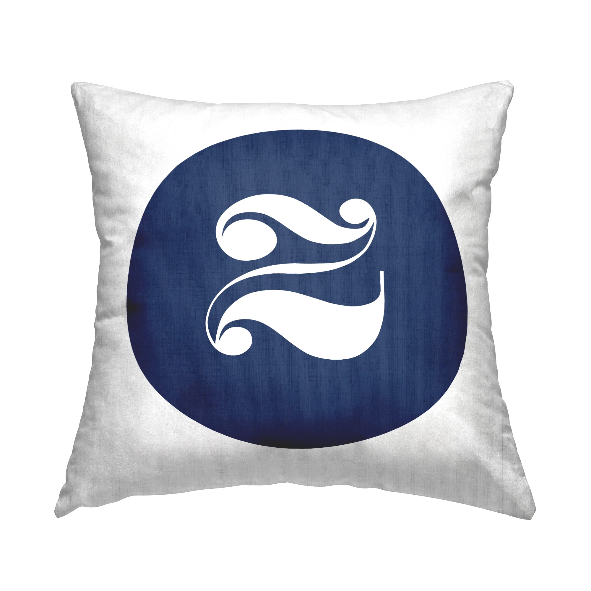 Stupell Industries Blue Circle Letter Z Square Decorative Printed Throw Pillow, 18 x 18