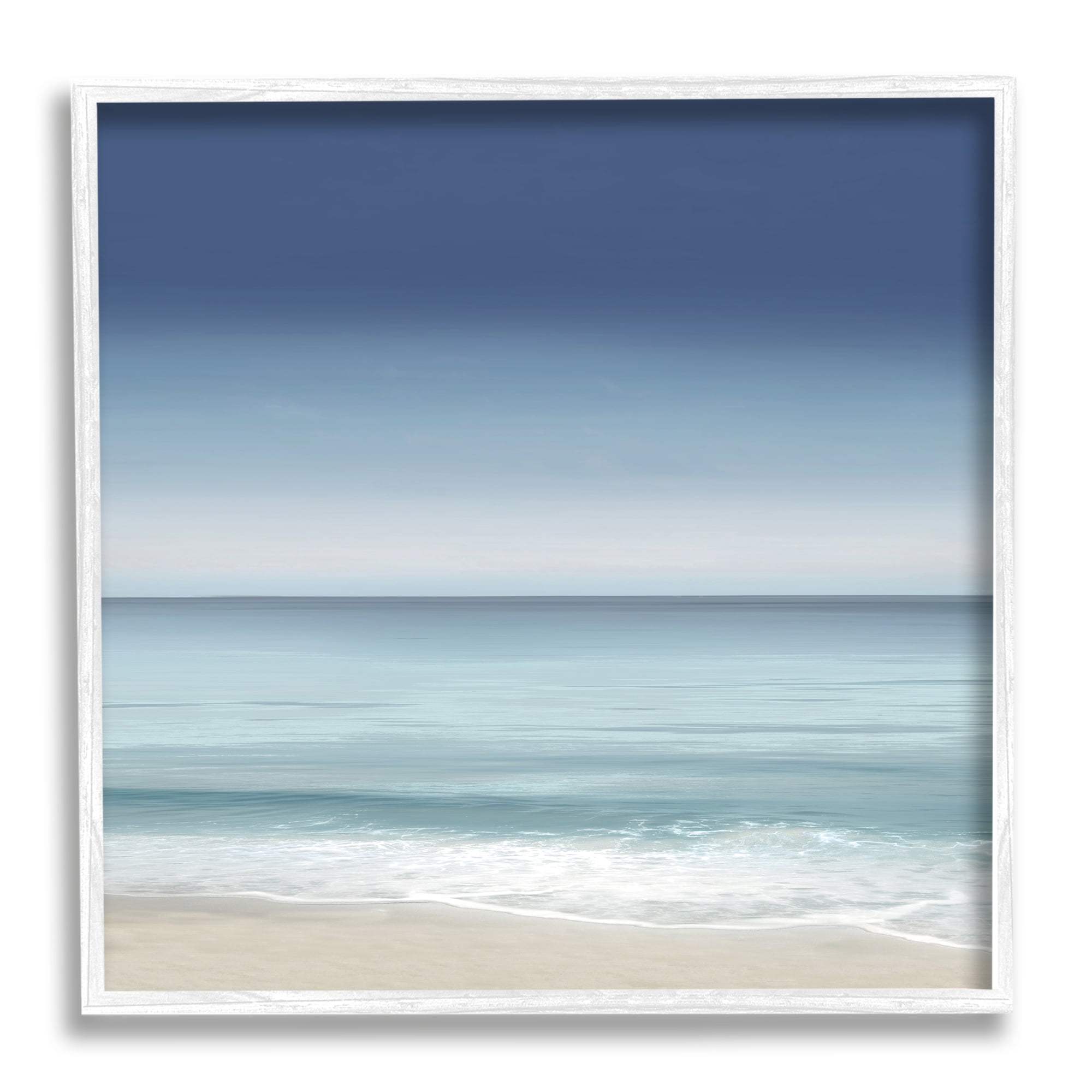 Stupell Industries Blue Coastal Gradient Sky Nature Painting White Framed Art Print Wall Art, 24 x 24