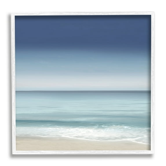 Stupell Industries Blue Coastal Gradient Sky Nature Painting White Framed Art Print Wall Art, 24 x 24