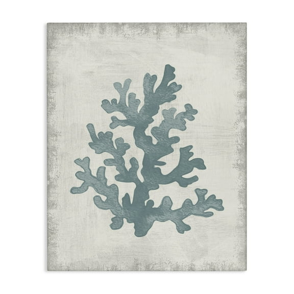 Stupell Industries Blue Coral Form Nautical & Beach Painting Wrapped Canvas Art Print Wall Art, 16 x 20
