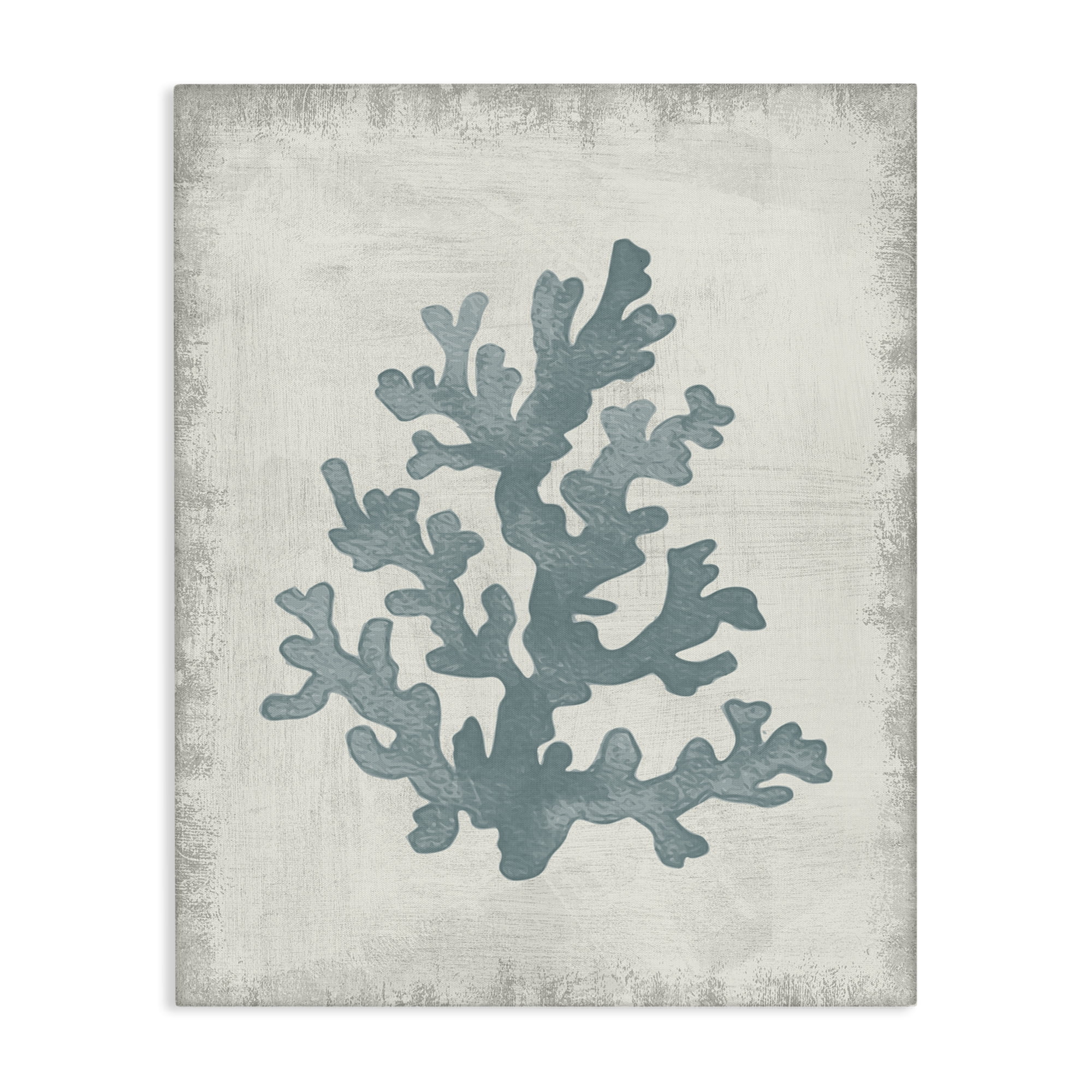 Stupell Industries Blue Coral Form Nautical & Beach Painting Wrapped Canvas Art Print Wall Art, 30 x 40