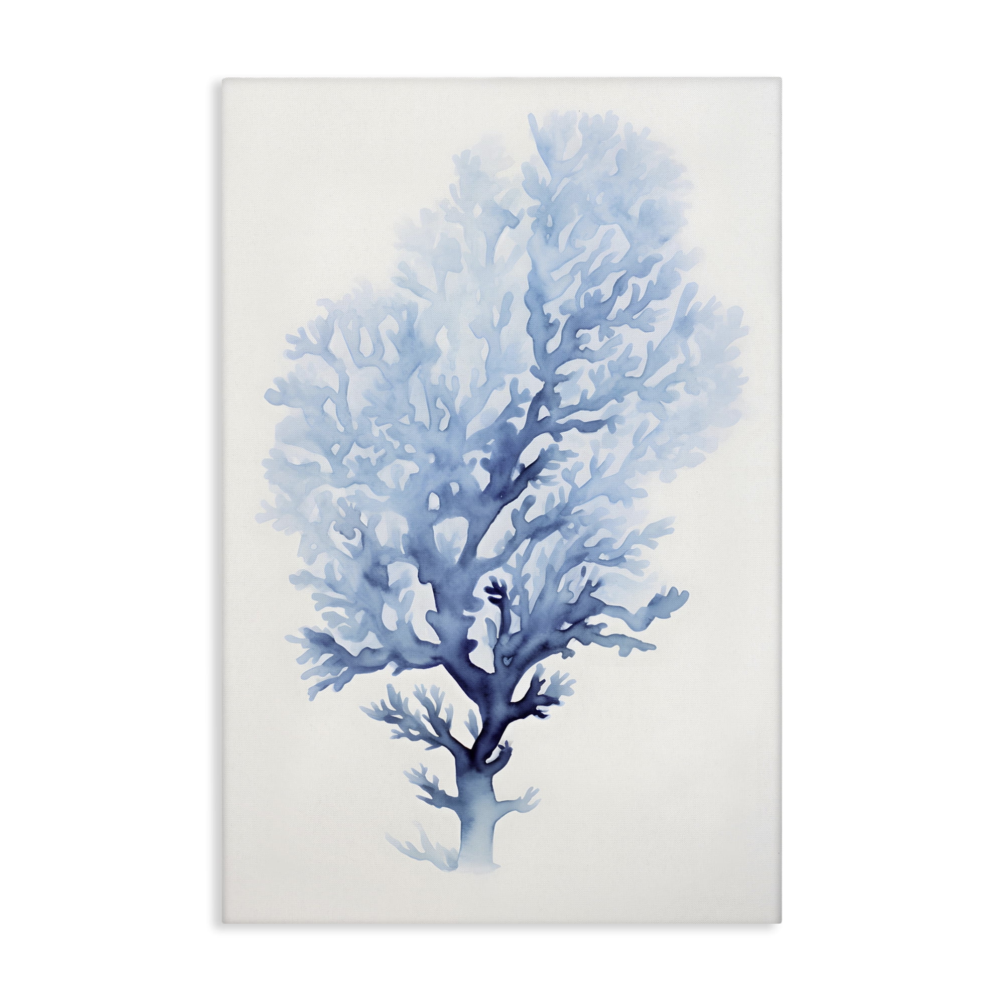 Stupell Industries Blue Coral Impression Animals & Insects Painting Gallery Wrapped Canvas Art Print Wall Art, 24 x 36