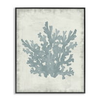 Stupell Industries Blue Coral Silhouette Nautical & Beach Painting Black Framed Art Print Wall Art, 11 x 14