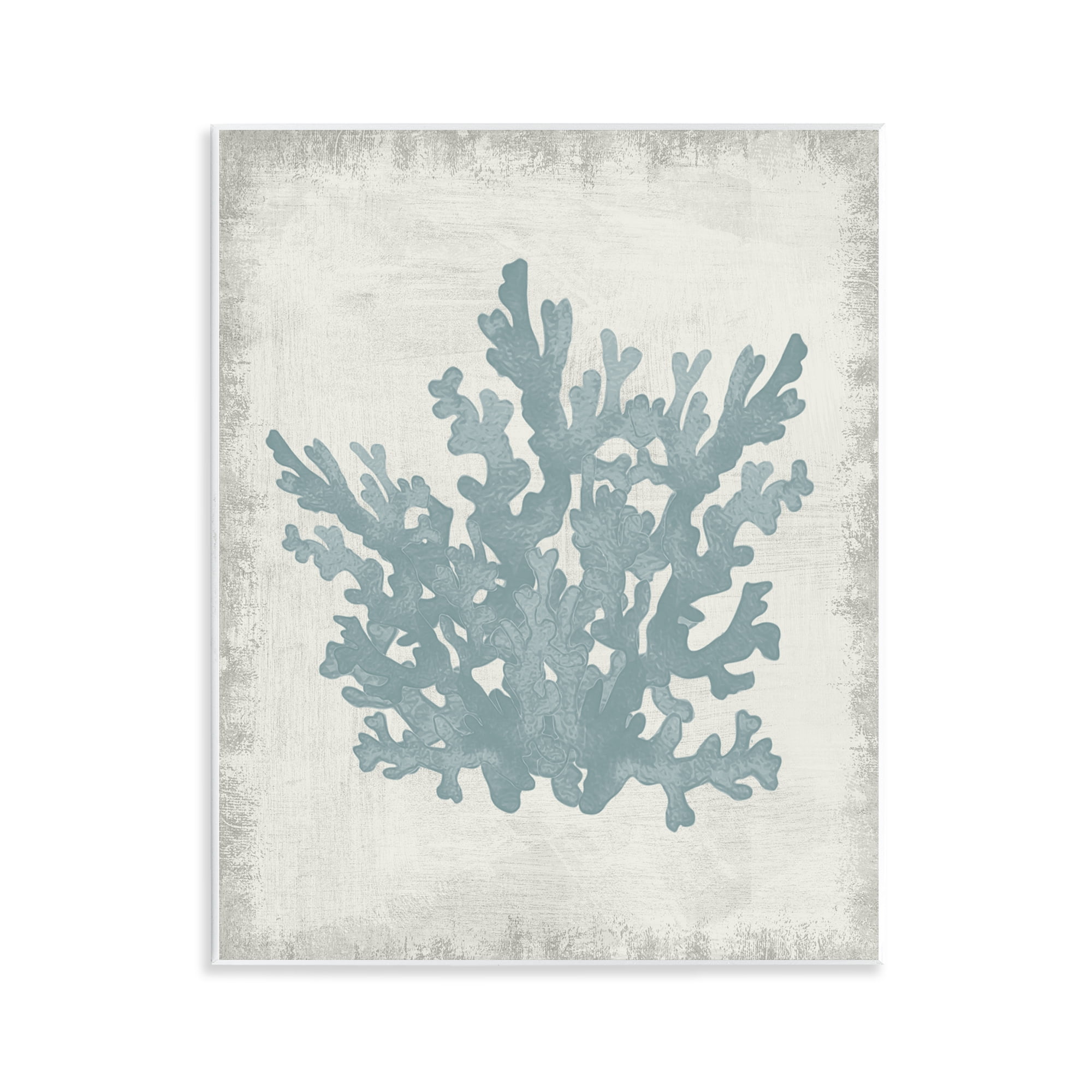 Stupell Industries Blue Coral Silhouette Nautical & Beach Painting Unframed Art Print Wall Art, 11 x 14