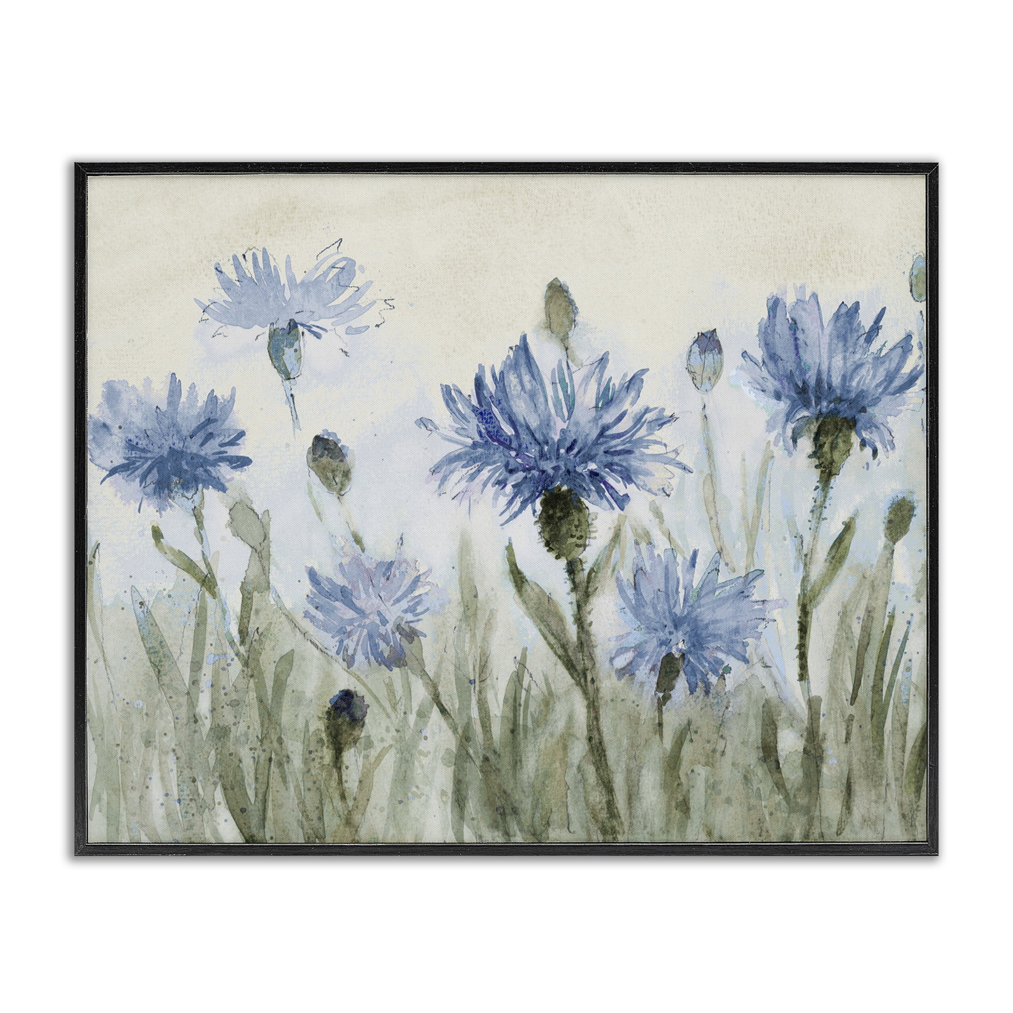 Stupell Industries Blue Cornflowers Meadow Black Framed Giclee Art, design by Lanie Loreth