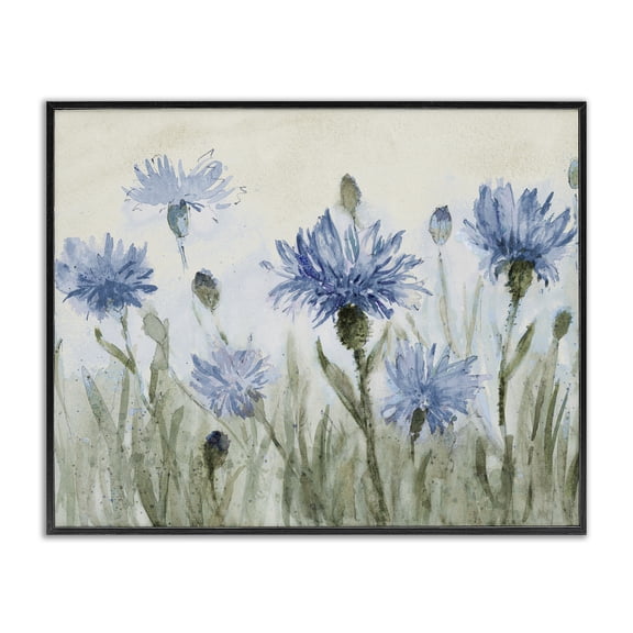 Stupell Industries Blue Cornflowers Meadow Black Framed Giclee Art, design by Lanie Loreth