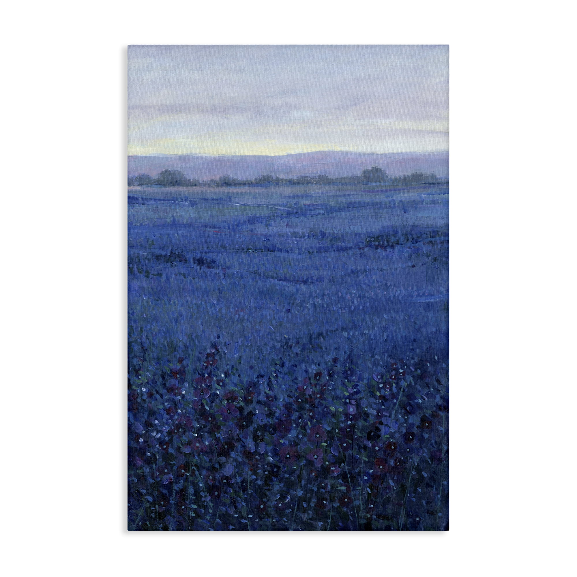 Stupell Industries Blue Country Fields Landscape Painting Gallery Wrapped Canvas Art Print Wall Art, 20 x 30
