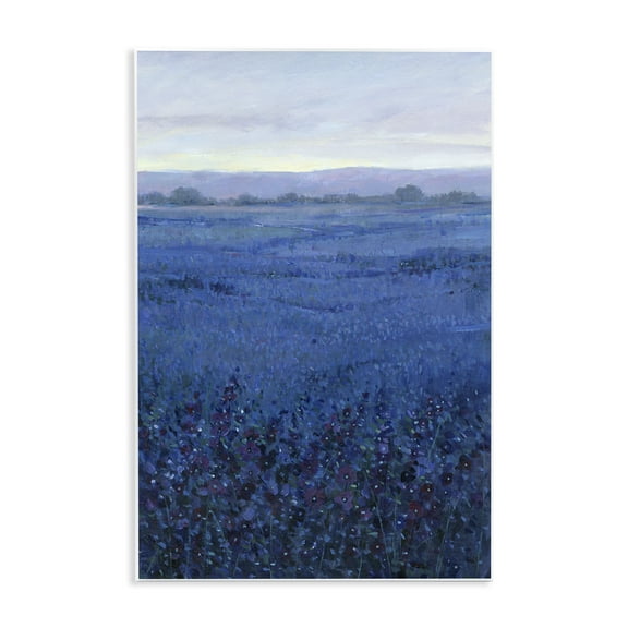 Stupell Industries Blue Country Fields Landscape Painting Unframed Art Print Wall Art, 10 x 15