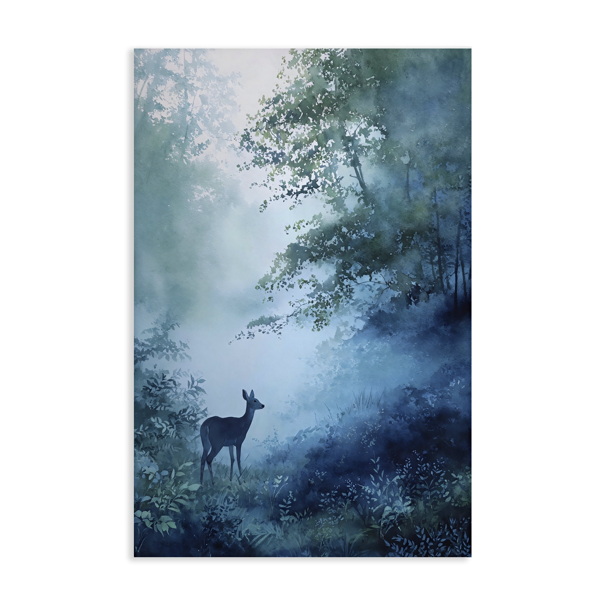 Stupell Industries Blue Dawn Deer in Mist Canvas Wall Art, design by Franklyn Gregory