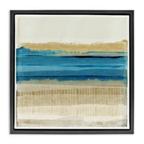 Stupell Industries Blue Daze Abstraction Abstract Painting Black Floater Framed Canvas Art Print Wall Art, 18 x 18
