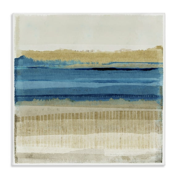 Stupell Industries Blue Daze Abstraction Abstract Painting Gallery Wrapped Canvas Art Print Wall Art, 17 x 17