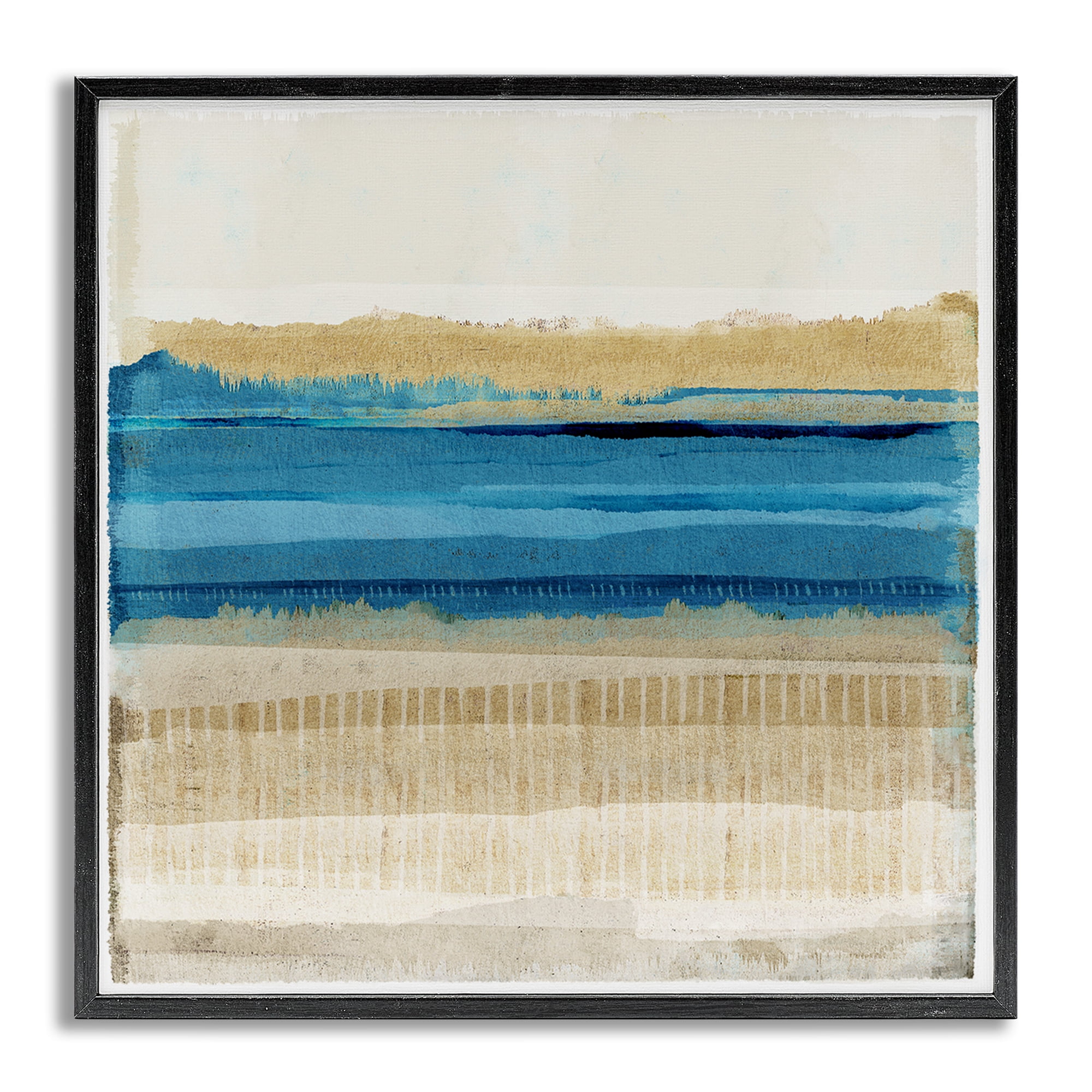 Stupell Industries Blue Daze Abstraction Abstract Painting Gray Framed Art Print Wall Art, 12 x 12