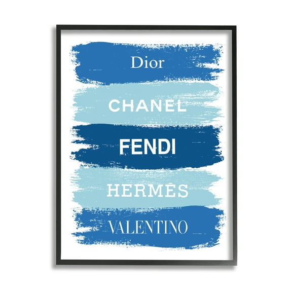 Stupell Industries Blue Denim Brush Strokes Glam Fashion Phrases, 16 x 20, Designed by Martina Pavlova