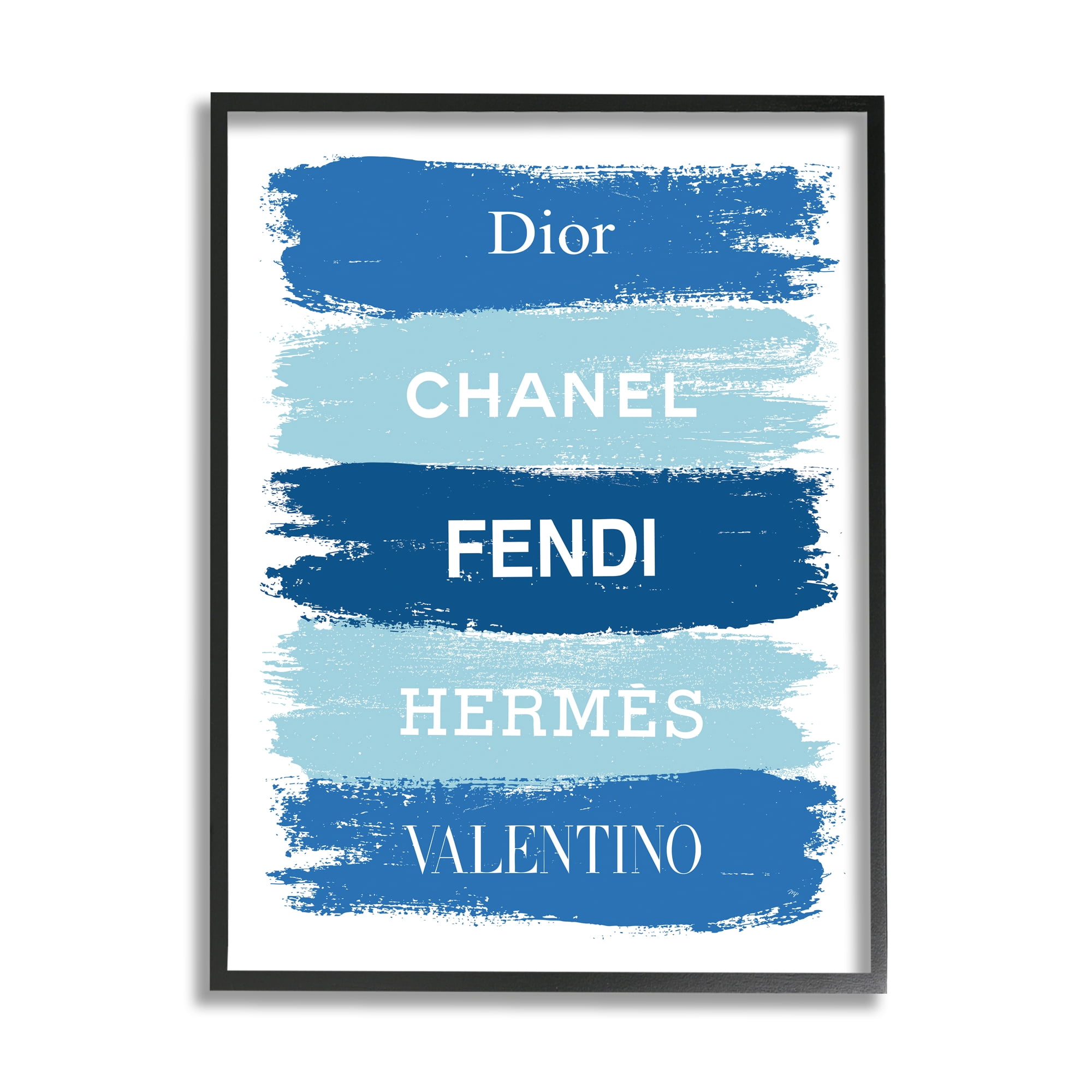 Stupell Industries Blue Denim Brush Strokes Glam Fashion Phrases, 24 x 30, Designed by Martina Pavlova