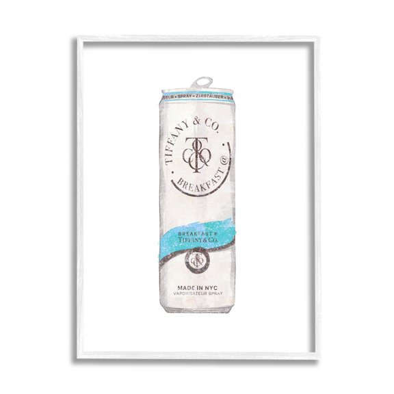 Stupell Industries Blue Designer Fashion Emblem Beverage Can Illustration Framed Wall Art, 11 x 14, Design by Ziwei Li